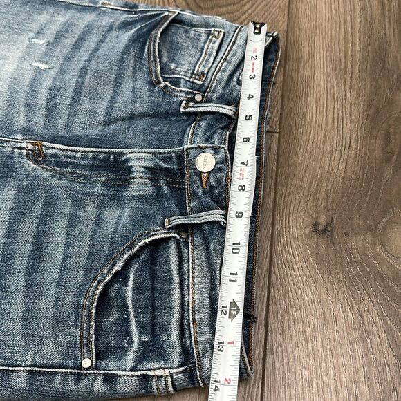 Risen High Rise Crop Boot Cut Fray Blue Jeans‎ Size 28 - Picture 10 of 14